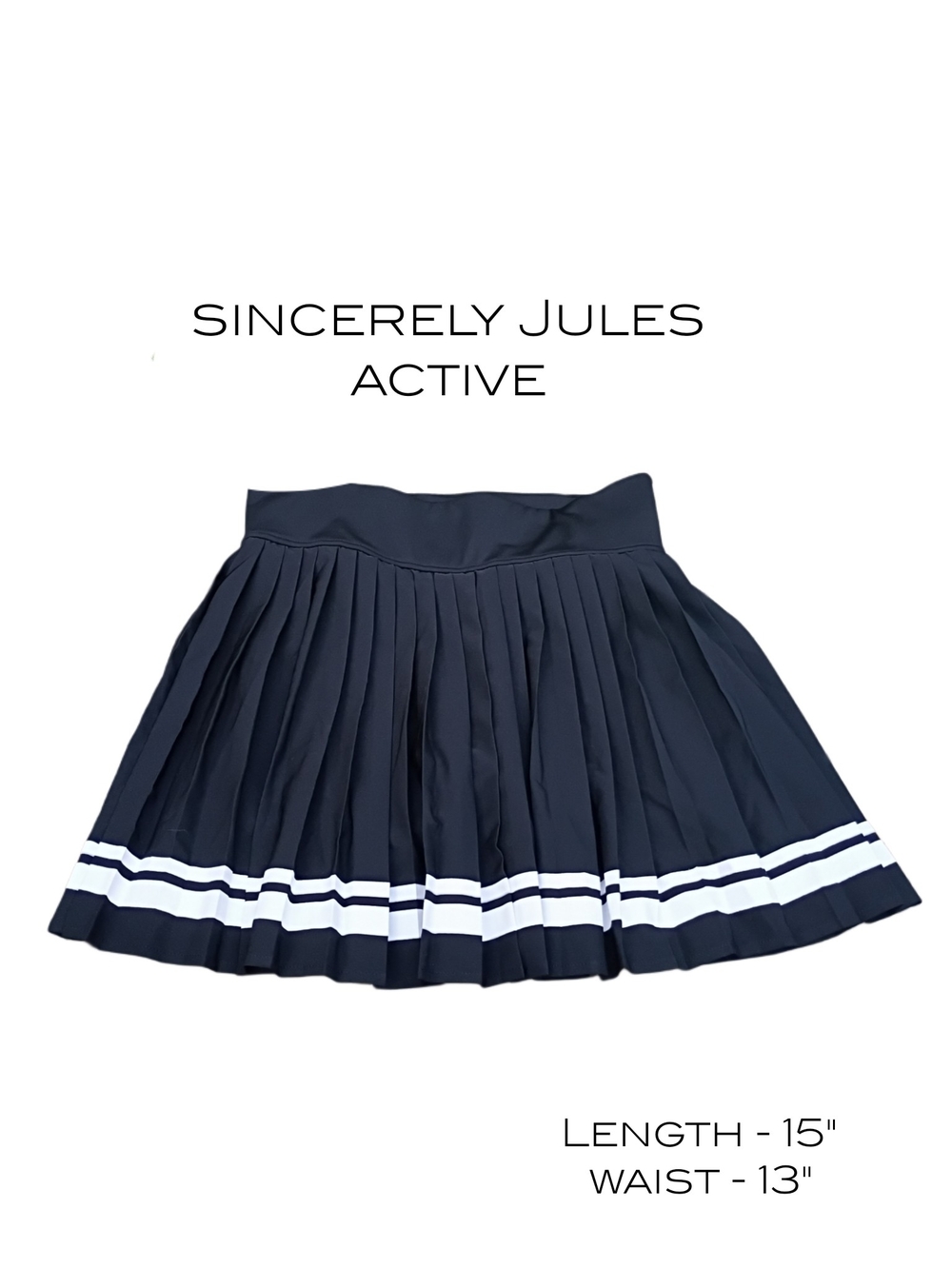 Sincerely Jules Black Pleated Skater Skirt with White Stripes